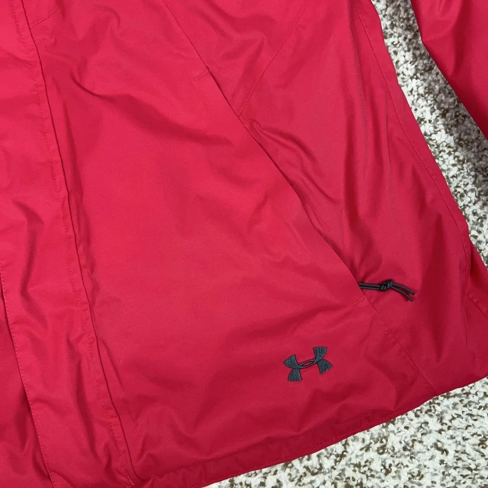 Under Armour Jacket Womens M Pink Red Storm 3 in 1 Hooded Ski Coat Outdoor Sport